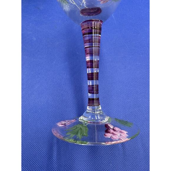 Hand Painted Wine Decanter & Wine Glass Set by Home Essentials & Beyond Grape - Picture 3 of 16